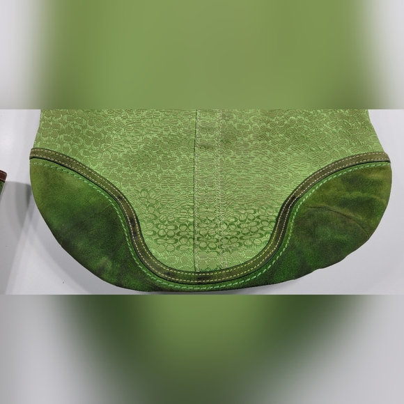 Green canvas & suede Signature Coach Bag & Wallet - Picture 5 of 12